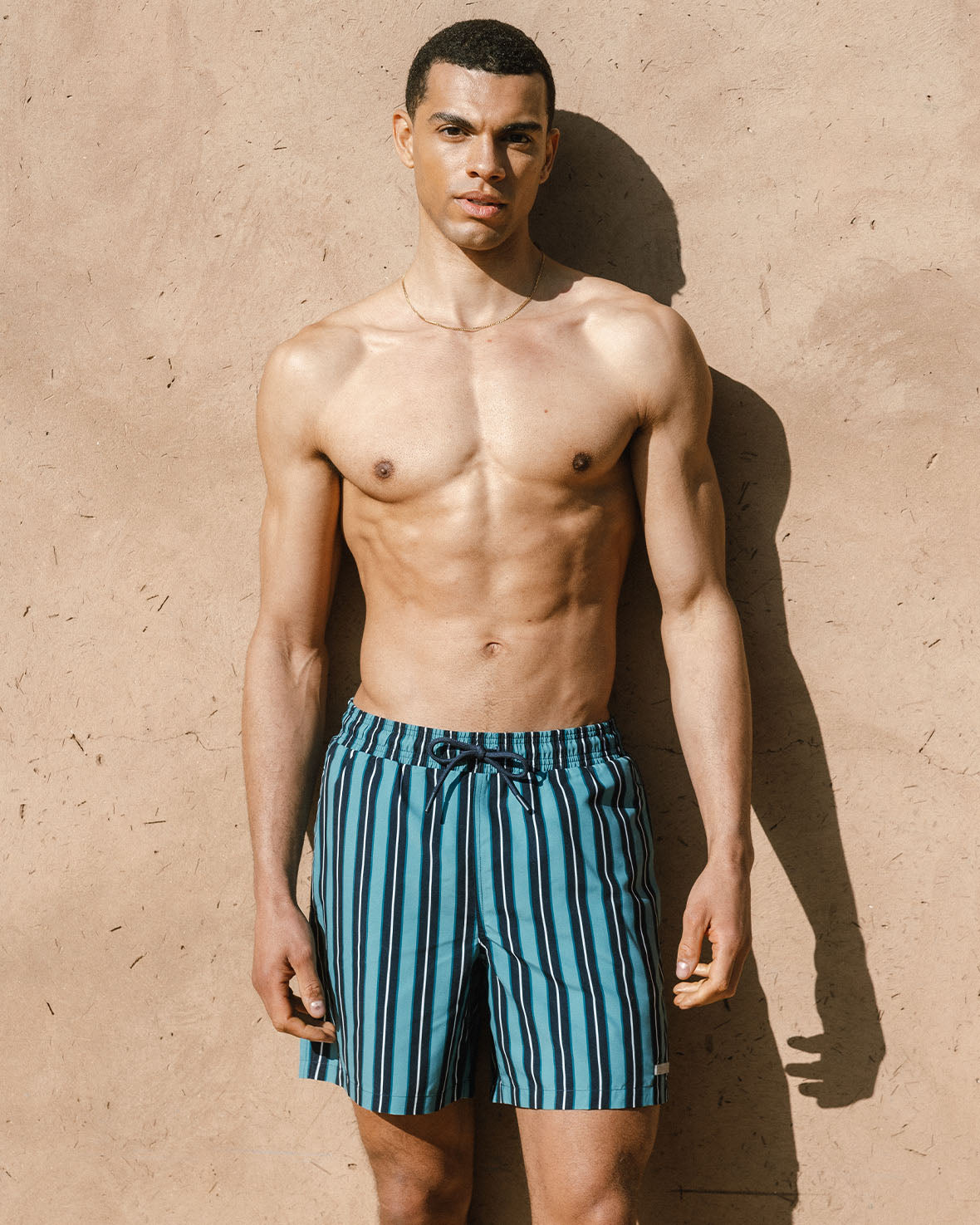 Men's Stripe Print Swim Shorts - Quick Dry, Comfortable Beach & Pool Swimwear for Summer Vacation