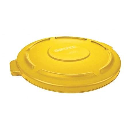 Snap-On Flat Trash Can Lid with Secure Closure - Durable & Easy to Use for Kitchen, Bathroom, or Office Waste Bins (Yellow)