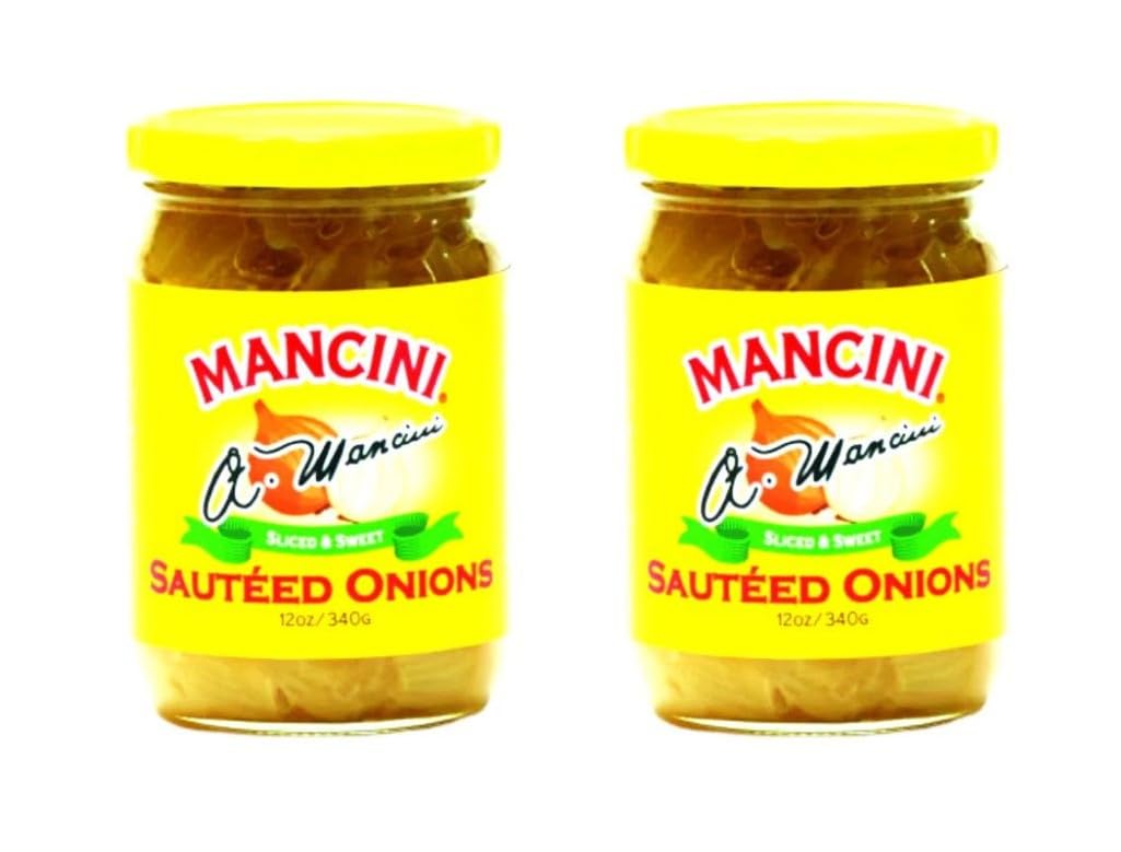 Premium Mancini Sauteed Onions 12oz (2 Pack) - Perfect for Burgers, Hot Dogs & Italian Dishes - Restaurant Quality Caramelized Onions for Home Cooking