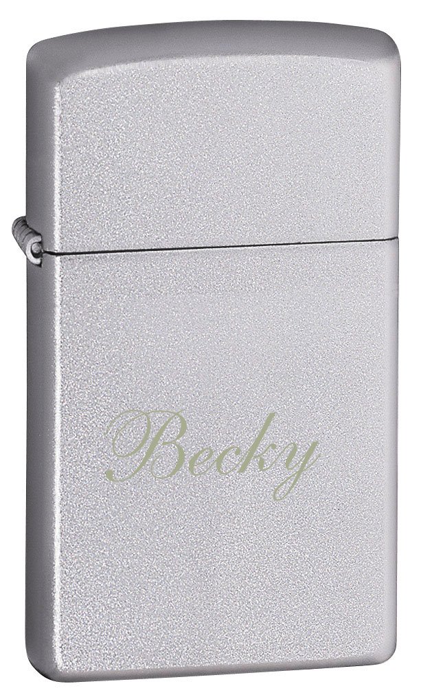 Custom Engraved Zippo Slim Satin Chrome Lighter - Personalized Gift for Men & Women - Perfect for Weddings, Anniversaries, Birthdays & Special Occasions