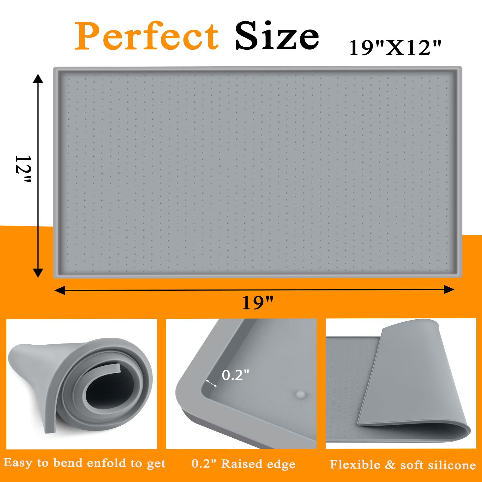 Premium Non-Slip Silicone Ice Maker Mat with Dots - 19