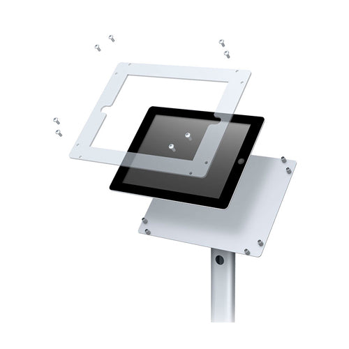 Apple iPad Floor Stand for Large 22x56 Posters - Adjustable Top Loading Slide-in Frame Display Holder - Perfect for Trade Shows, Retail Stores, and Exhibition Booths