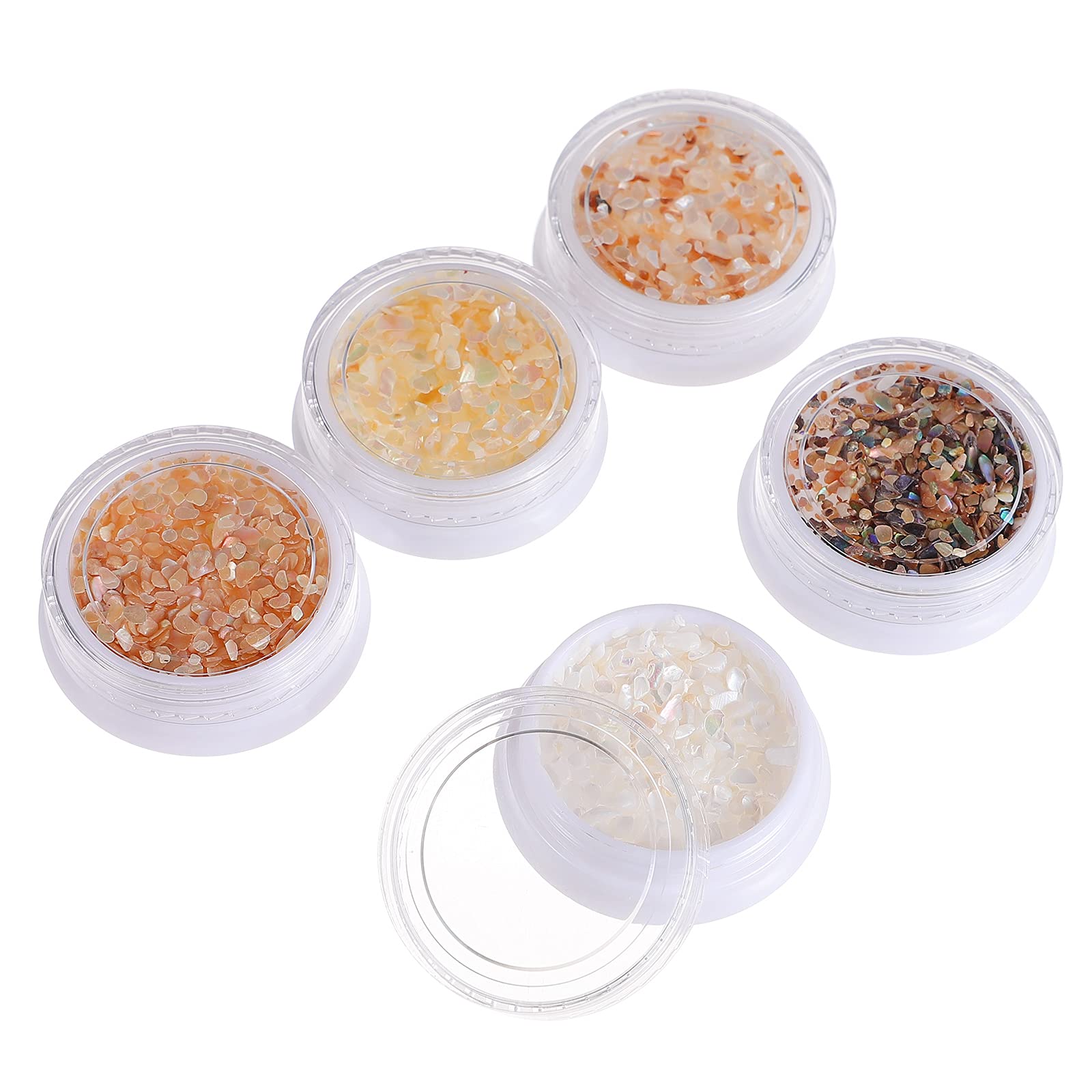 5pcs Flat Back Nail Gems - DIY Nail Art Decorations, Shell Sequins & Japanese Stone Accessories for Manicure | Perfect for Nail Art, Wedding, Party & Salon Decor