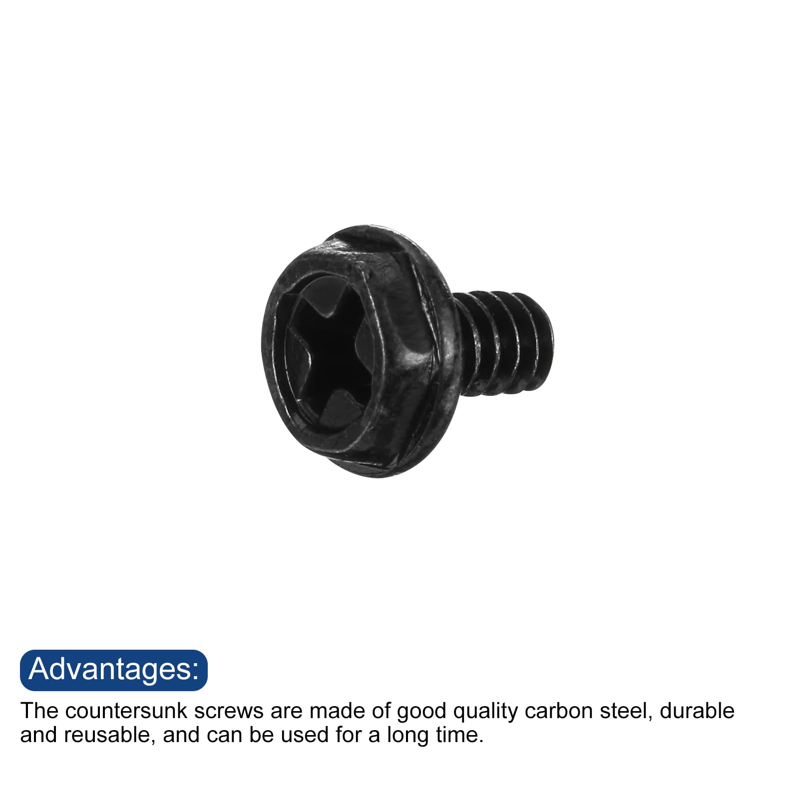 500pcs #6-32x6 Hex Laptop Notebook Screws Assortment Kit - Black Computer Replacement Screws for Laptop, SSD Repair, and DIY Electronics Projects