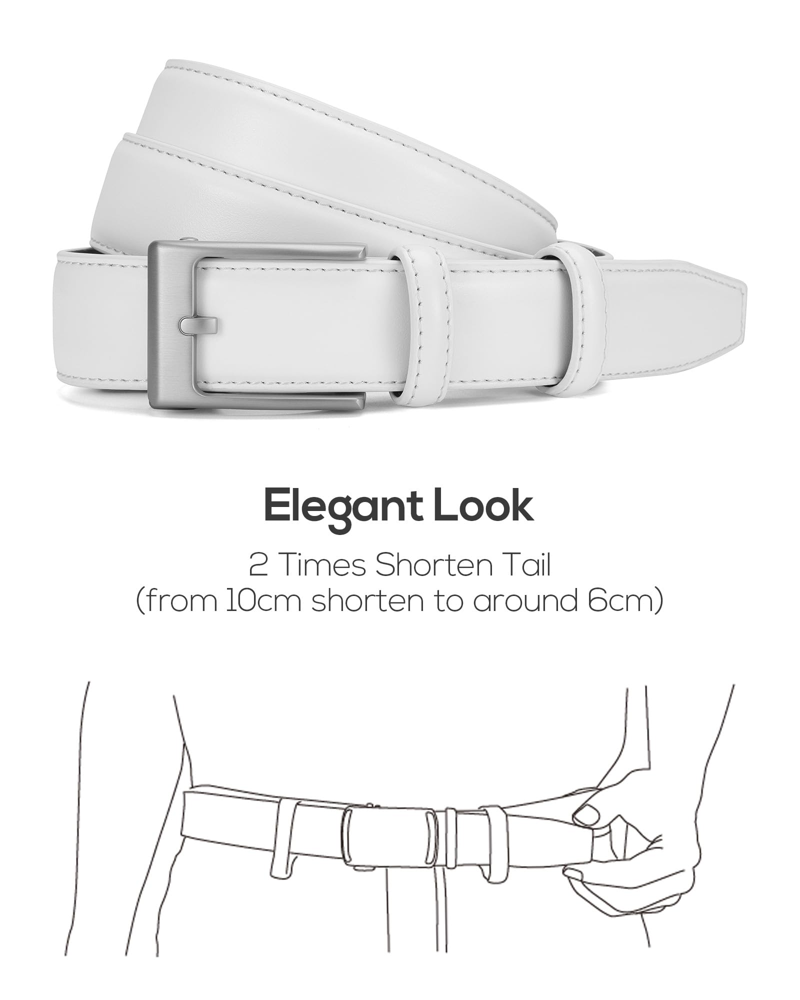 CHAOREN Genuine Leather Dress Belt for Men 1 1/8