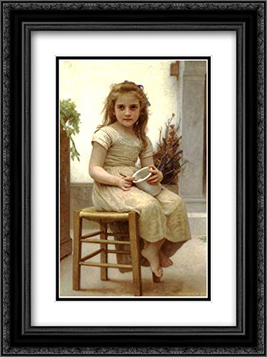 18x24 Black Ornate Frame with Double Matted Museum Art Print - William Adolphe Bouguereau Painting - Perfect for Living Room, Bedroom & Office Decor