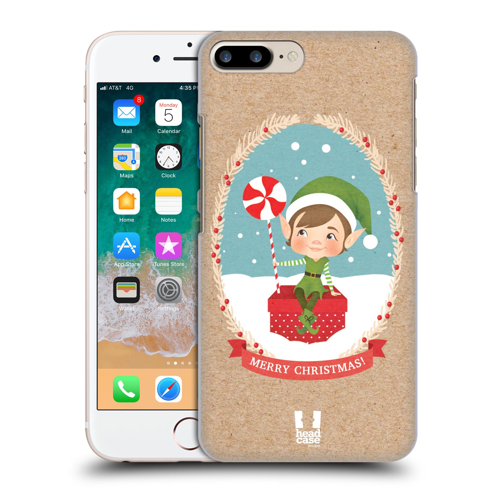Head Case Designs Candy and Elf Christmas Classics 2 Hard Back Phone Case - Compatible with Apple iPhone 7 Plus/8 Plus - Durable Protective Cover for Holiday Gifts & Festive Decorations