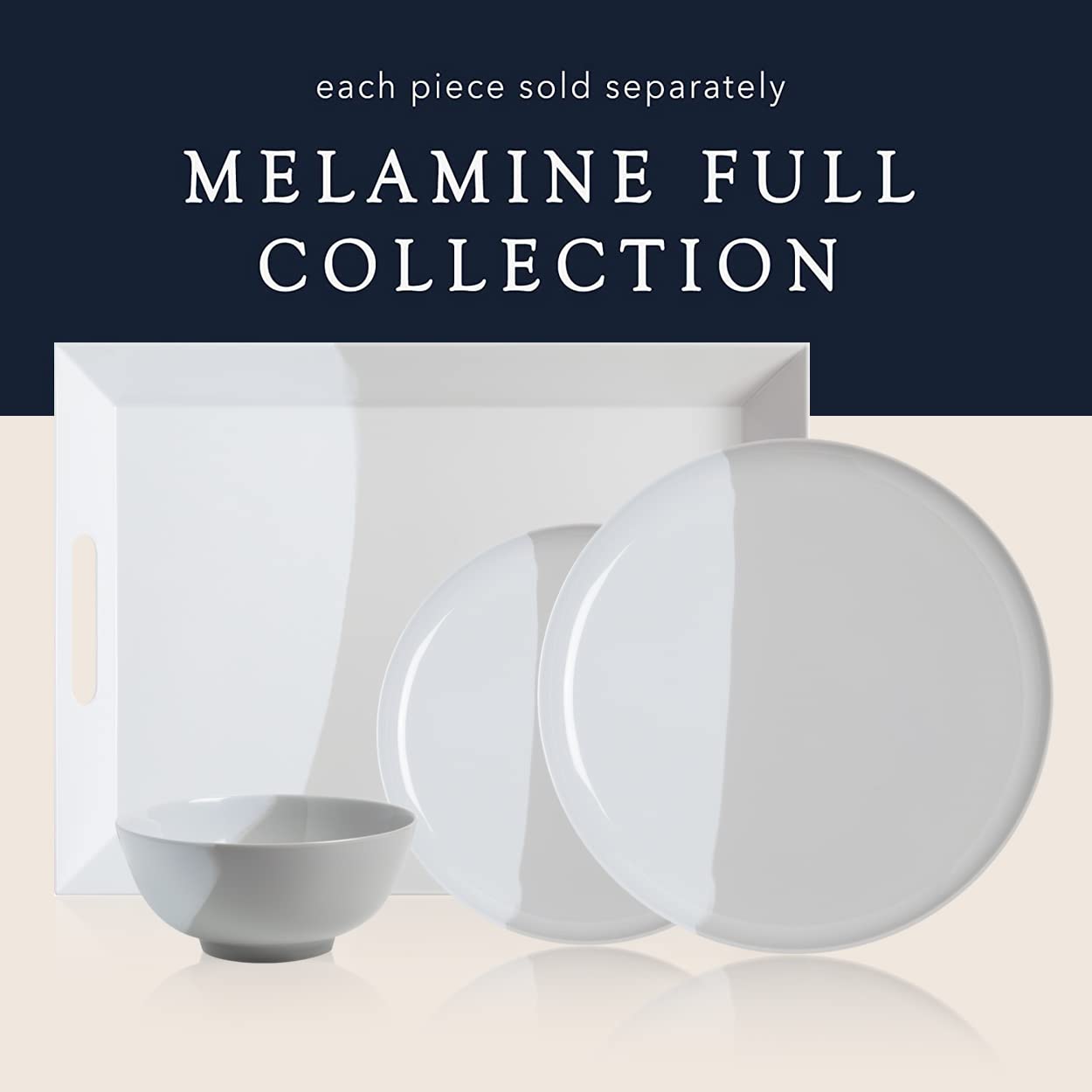4-Piece Melamine Salad & Dessert Plates Set - Chip & Break-Resistant, Durable & Dishwasher Safe - Silver Gray Dinnerware for Kids, Indoor & Outdoor Dining, Picnics, BBQs, and Parties