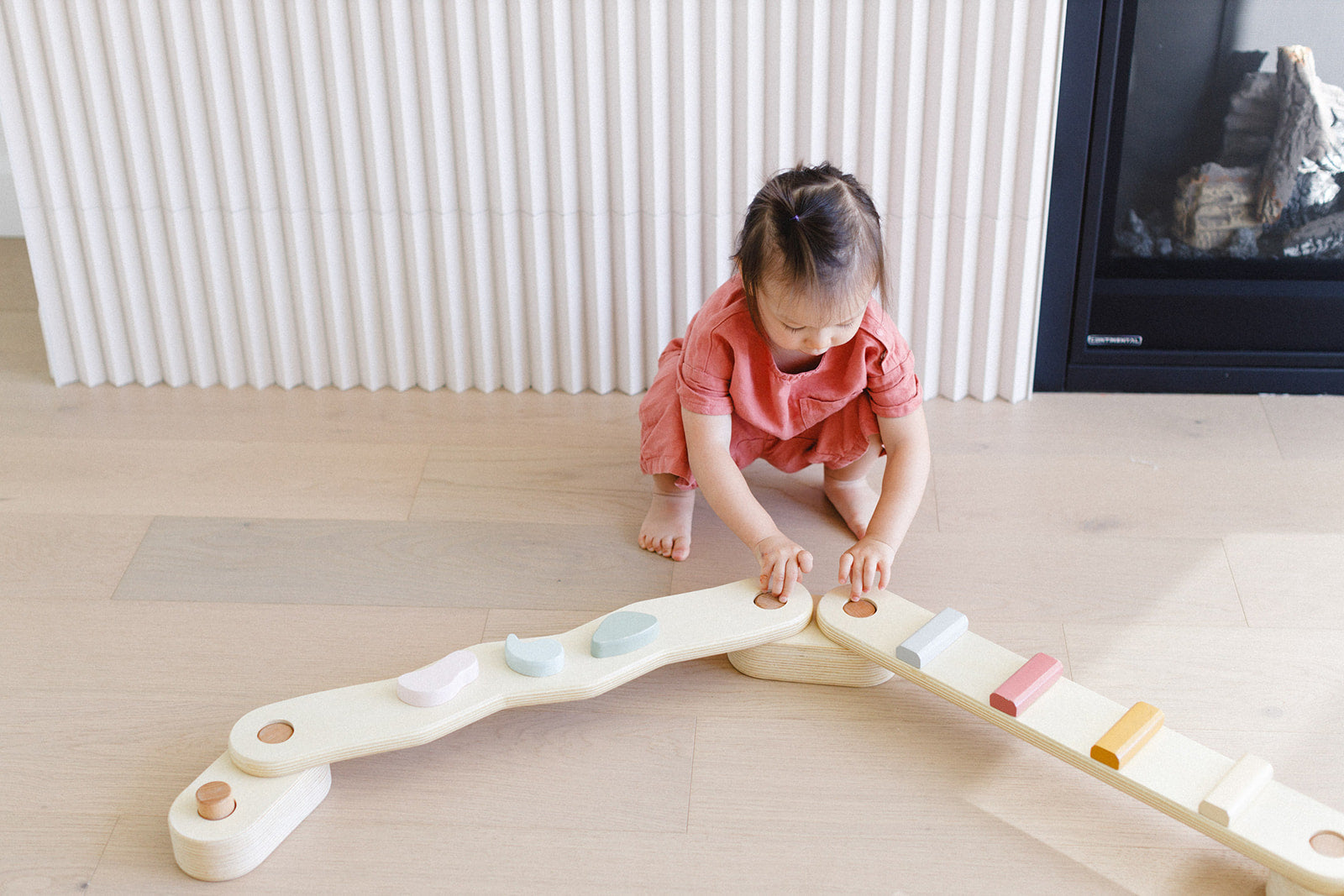 Step N' Balance Kids Wooden Balance Beam & Building Blocks Set - Fun Indoor & Outdoor Play for Toddlers, Preschoolers & Children - Perfect for Home, School & Playground Use