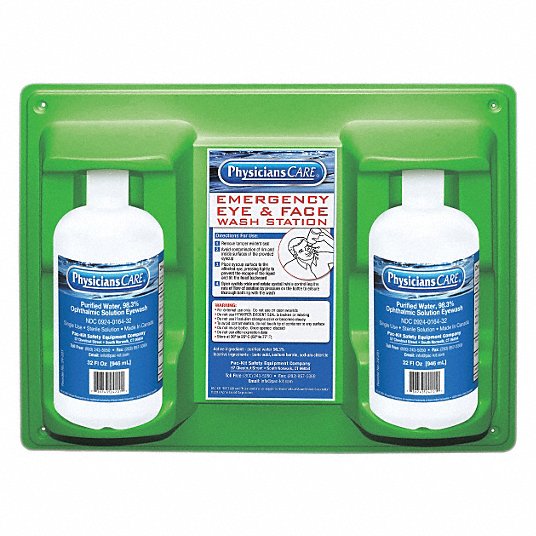 PhysiciansCare 54613 Emergency Eye Wash Station - 2 Pack (32 oz Bottles) with 2-Year Shelf Life, 14.5