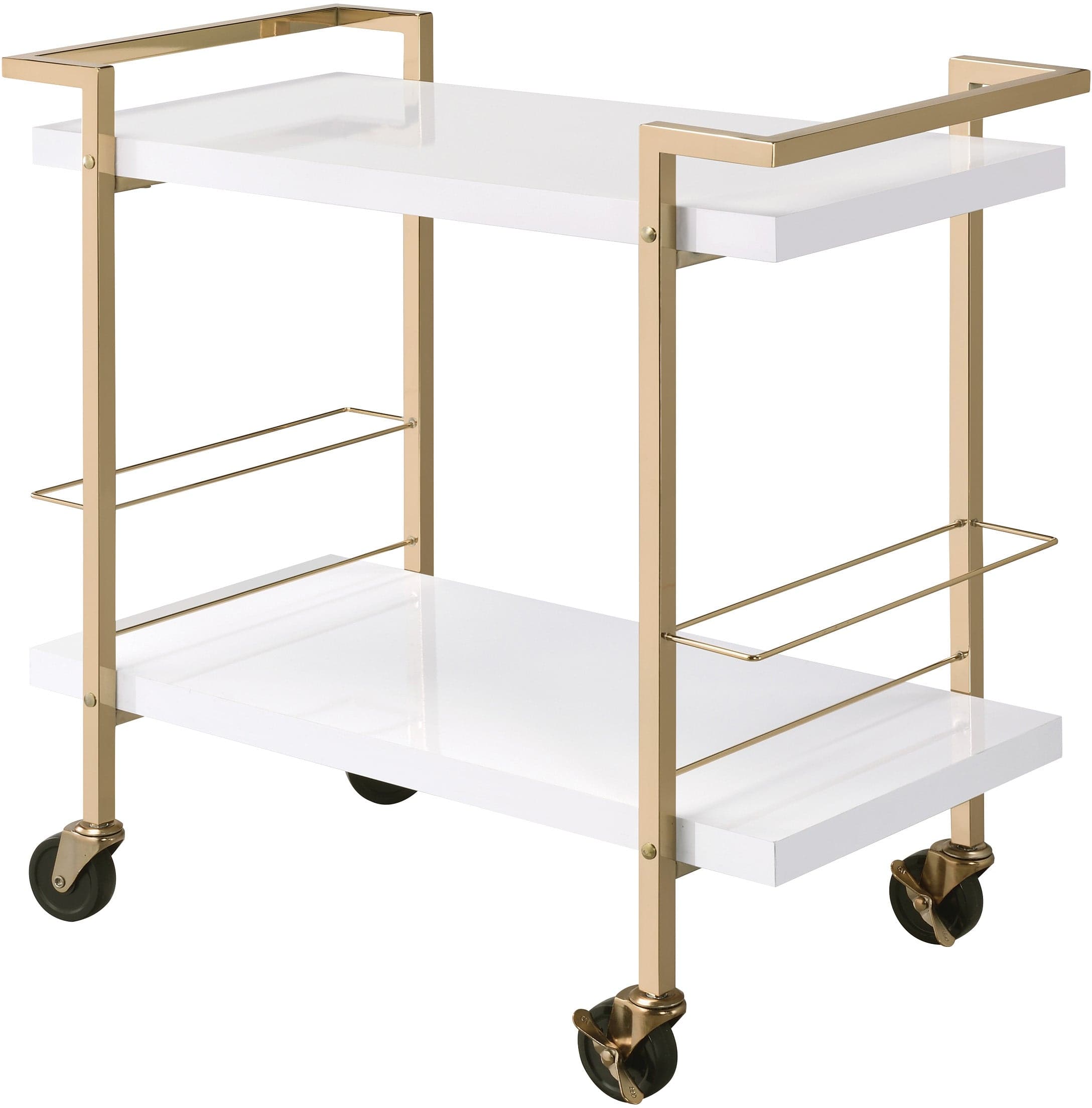 Office Star Alios Serving Cart [ALS02] - Mobile Kitchen Cart with Wheels, Stainless Steel Top for Home, Office, or Restaurant Use - Perfect for Serving Food, Drinks, and Storage