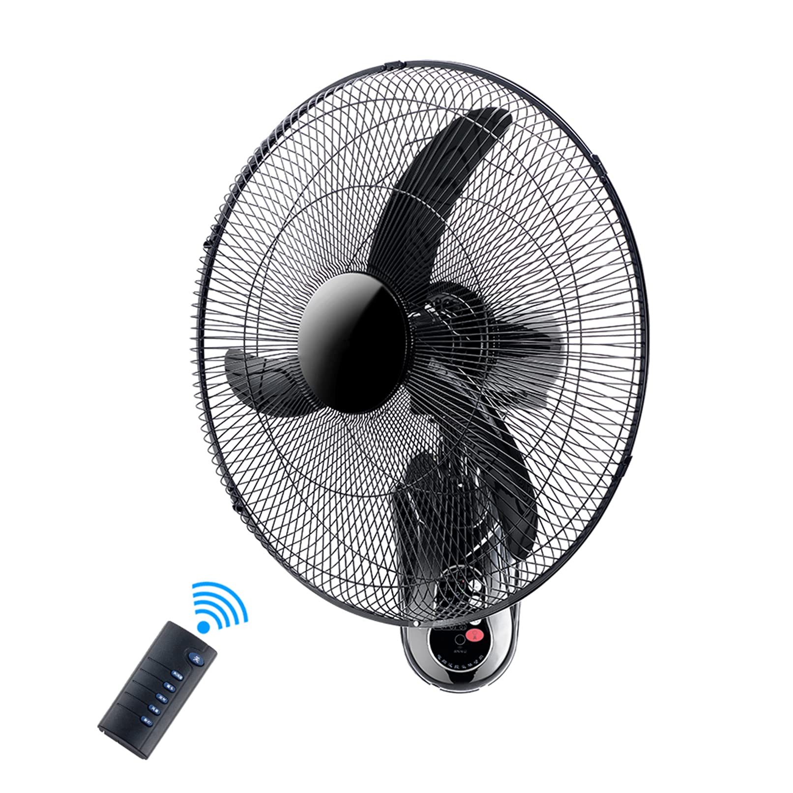 18 Inch Wall Mount Fan with Remote Control - High Velocity Oscillating Fan, 3 Speed Settings for Home, Office, Restaurant & Greenhouse - Perfect for Cooling Large Rooms and Commercial Spaces (Black)