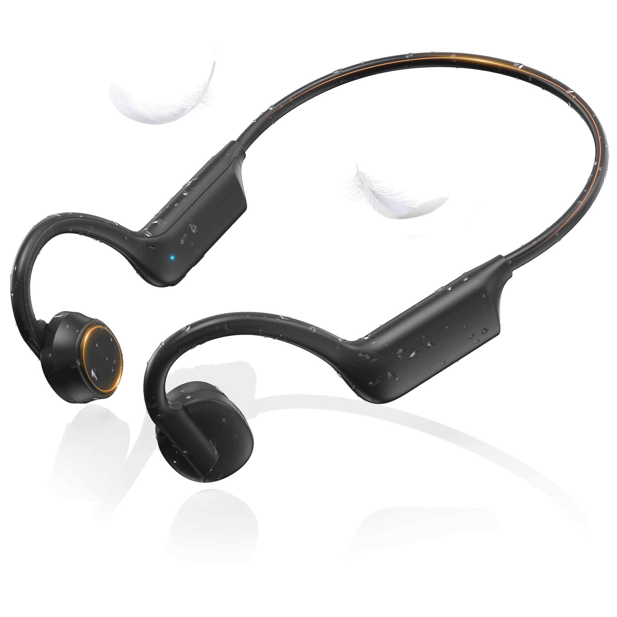 **Bone Conduction Headphones Wireless Bluetooth 5.3 - Open Ear Headphones with Mic, IP67 Sweatproof & Skin-Friendly Design, 28H Playtime & Fast Charging - Ideal for Running, Cycling, Hiking & Outdoor Sports**