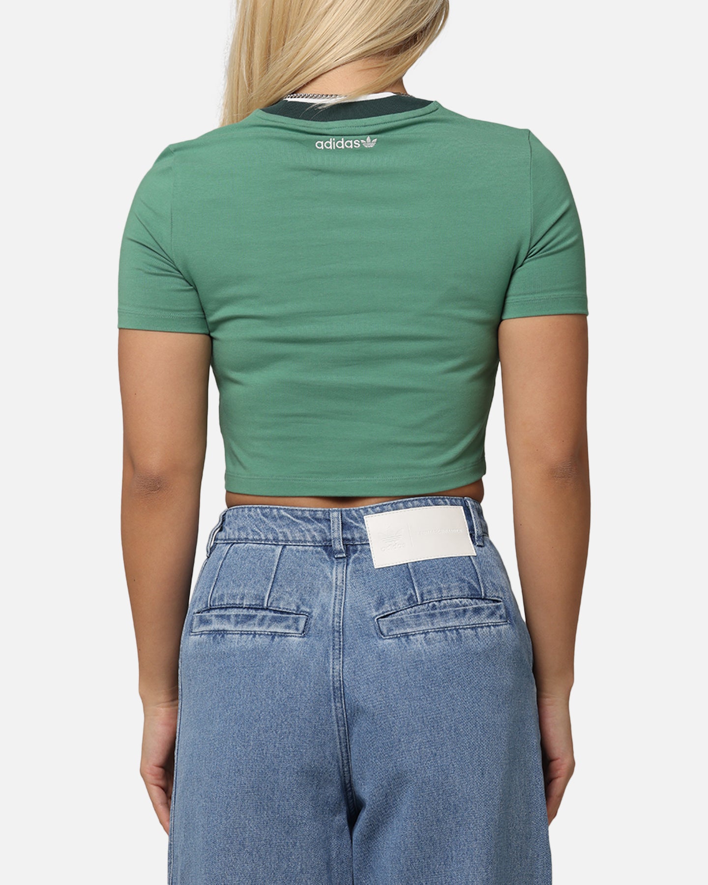 Adidas Women's Graphic Baby T-Shirt - Preloved Green Cotton Casual Tee for Moms & Kids | Perfect for Family Outings & Playdates