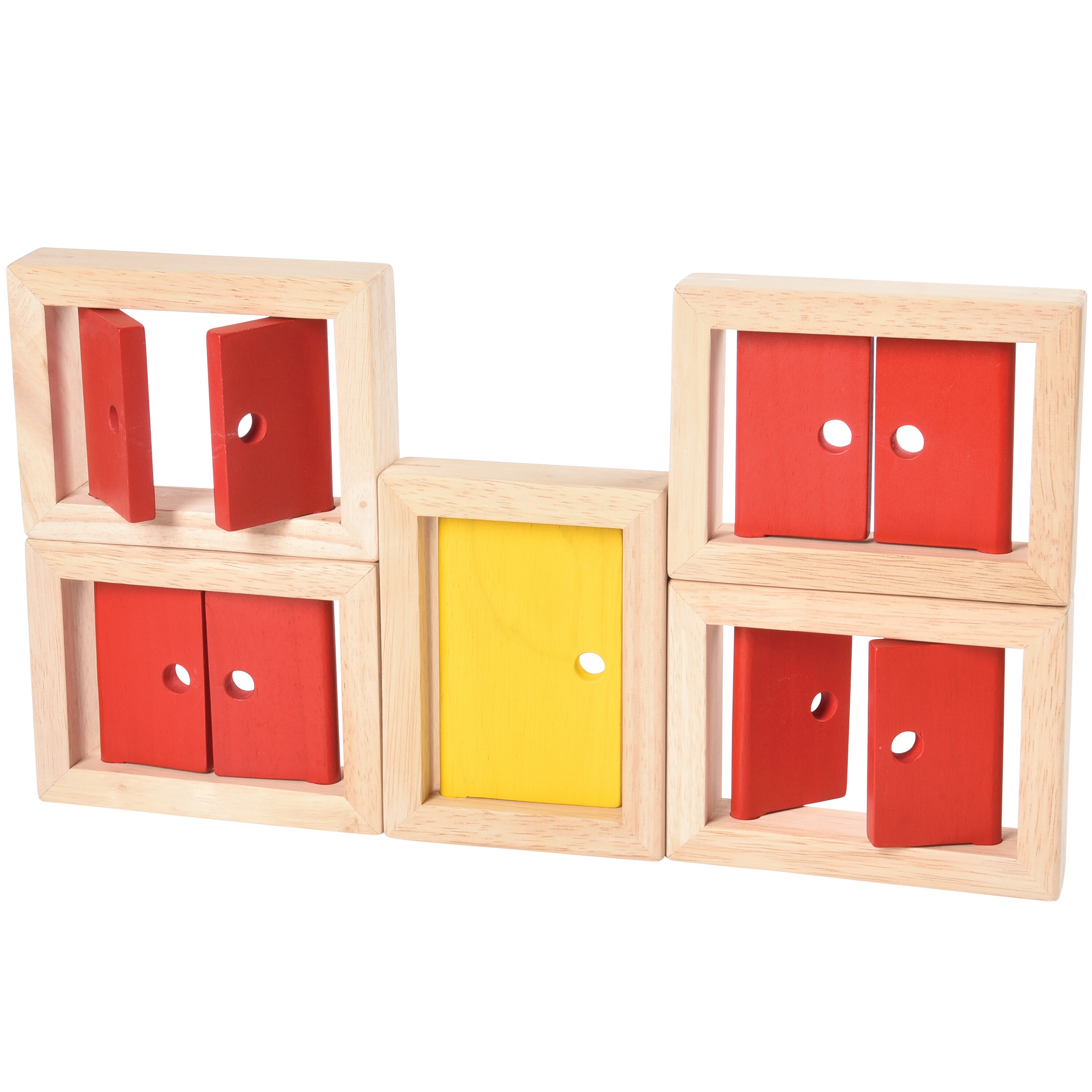 5-Piece Wooden Block Set for Doors and Windows - Perfect for Home Decor, DIY Projects, and Kids' Educational Play