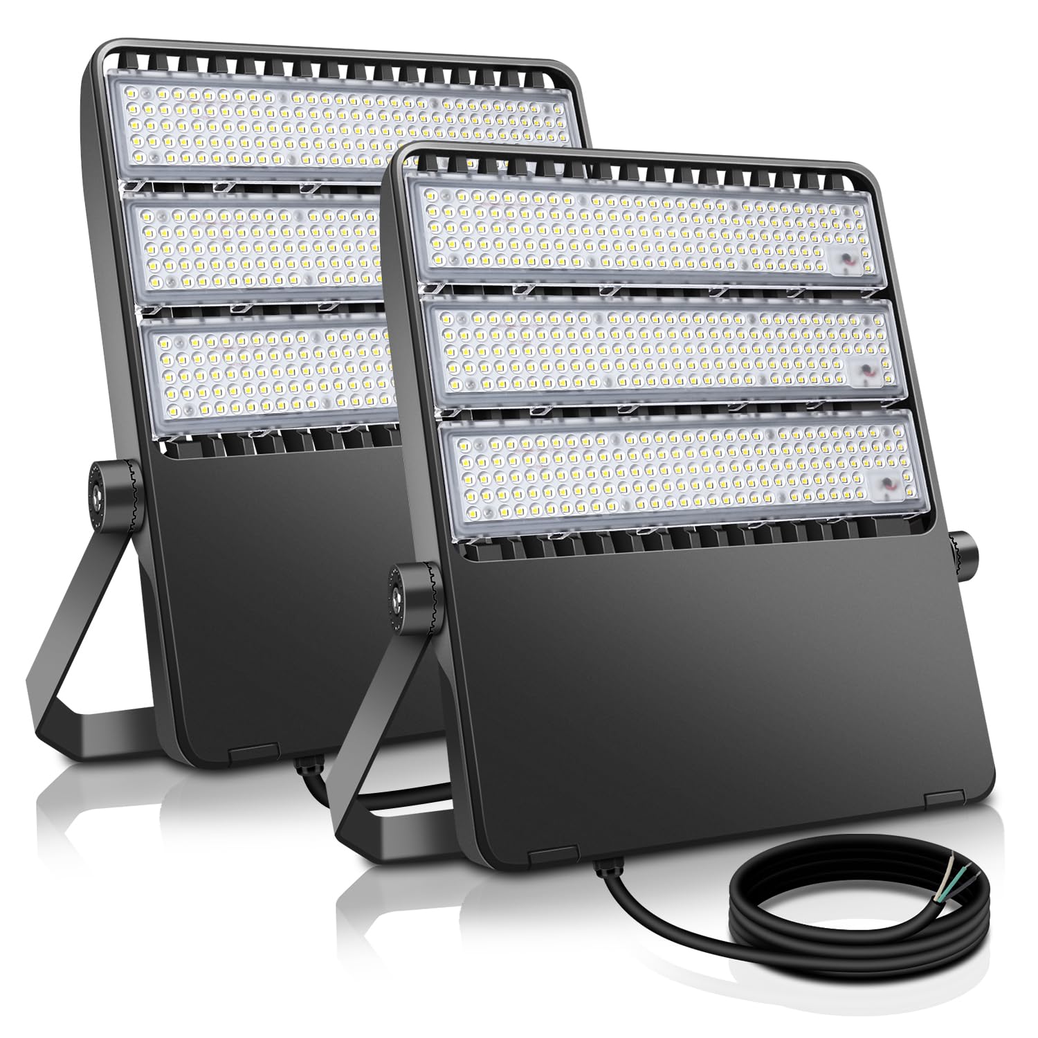 52200LM Super Bright LED Stadium Flood Light - 2400W Equivalent, 360W, 145LM/W, 5500K - IP65 Waterproof Outdoor Arena Light for Backyard, Wall, Yoke Mount - 85-277V - 2 Pack - Perfect for Sports Fields, Parking Lots, and Large Outdoor Areas