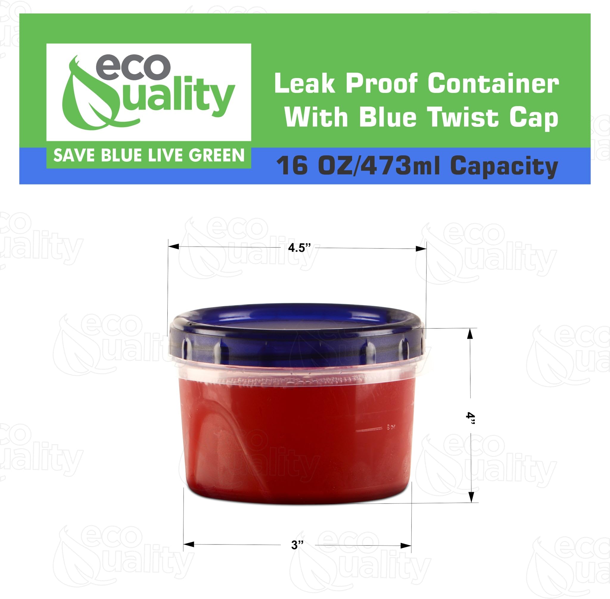 5-Pack 16 oz Airtight Reusable Plastic Food Storage Containers with Twist & Seal Lids - Leakproof BPA-Free Meal Prep Containers for Lunch, Snacks, Leftovers & On-the-Go Food Storage - Stackable Deli Containers Perfect for Home, Office & Picnics