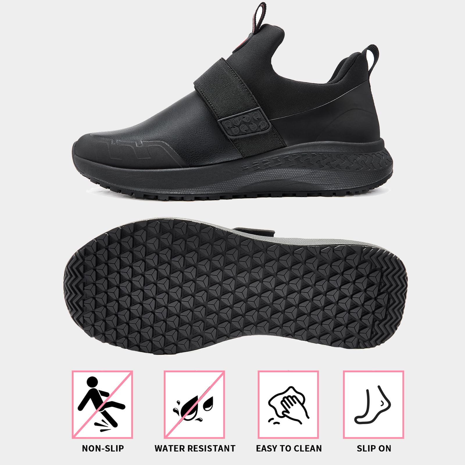 Slip Resistant Work Shoes for Women - Non Slip Waterproof Kitchen Chef Shoes - Lightweight Comfortable Restaurant Sneakers for Walking & Standing All Day - Perfect for Food Service, Hospitality & Healthcare Workers