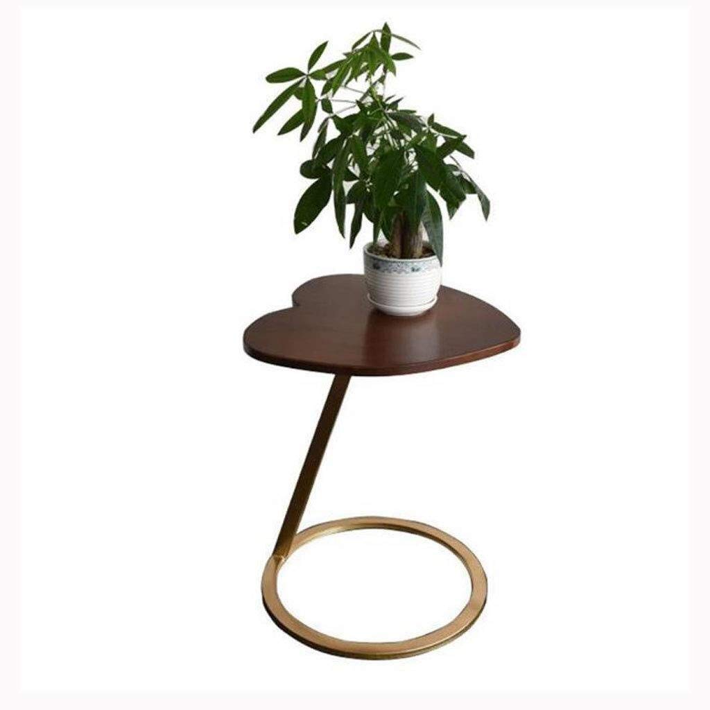 Heart-Shaped Wooden Side Table - 16x24 Inch Sofa Table for Living Room, Bedroom, Tea Room & Hallway Decor (Natural Wood Color)