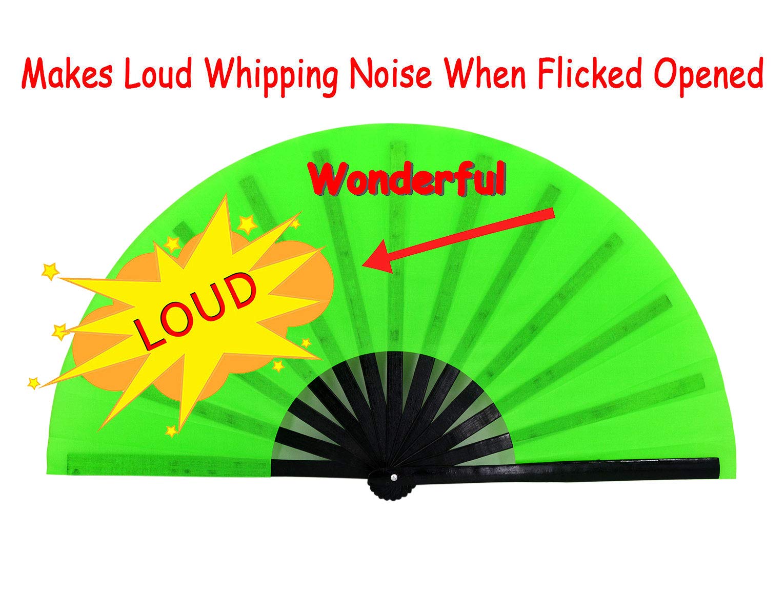 Amajiji Large Folding Hand Fan for Women & Men - Traditional Chinese Japanese Style Handheld Cooling Fan - Perfect for Dance, Rave, Wedding, Drag Queen Performances, Home Decor & Gift Giving (Elegant Green) - Stay Cool at Outdoor Events, Parties & Cultural Performances