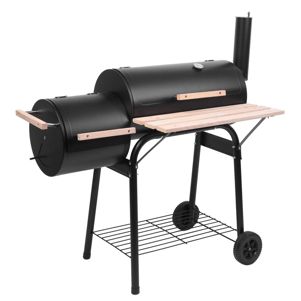 Ochine Charcoal Grill Offset Smoker with Cover & Wheels - Portable BBQ Grill for Backyard, Camping, Picnic & Outdoor Cooking | Heavy-Duty Steel Construction | Perfect for Tailgating, Garden Parties & RV Trips