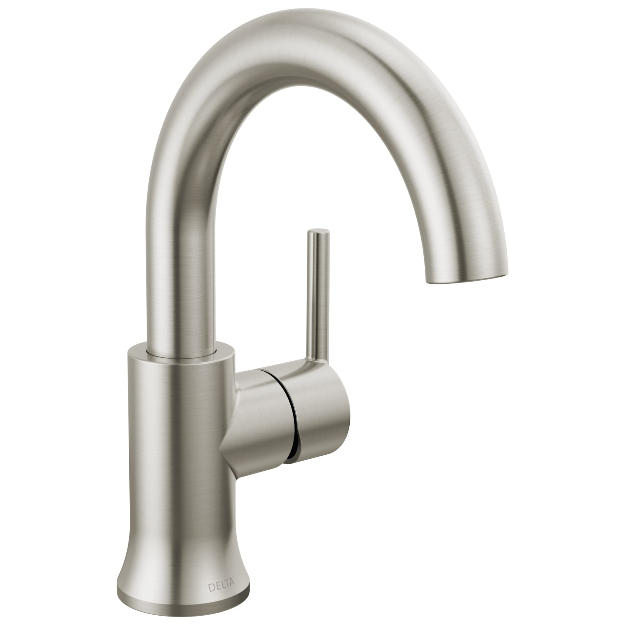 Delta Trinsic Brushed Nickel Single Hole Bathroom Sink Faucet with Diamond Seal Technology - Single Handle Bathroom Faucet with Drain Assembly - Perfect for Modern Bathroom Vanities & Powder Rooms