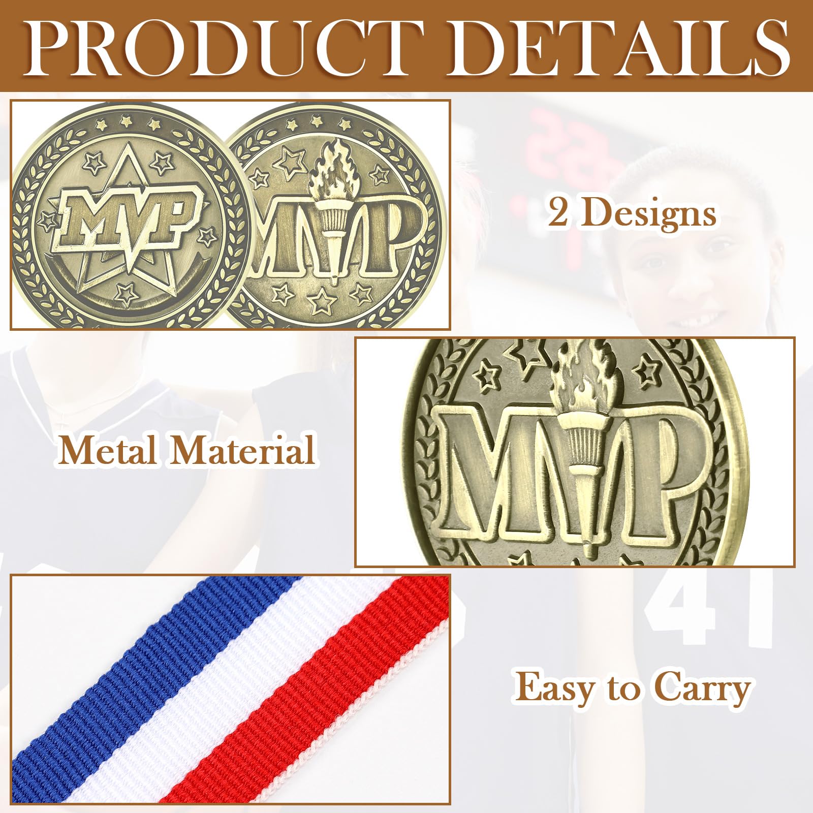 48 Pcs Gold Award Medals with Neck Ribbons - Champion Medals for Sports Competitions, School Field Day, Birthday Party Prizes & Winner Trophies - Perfect for Track Meets, Soccer Tournaments, and Award Ceremonies