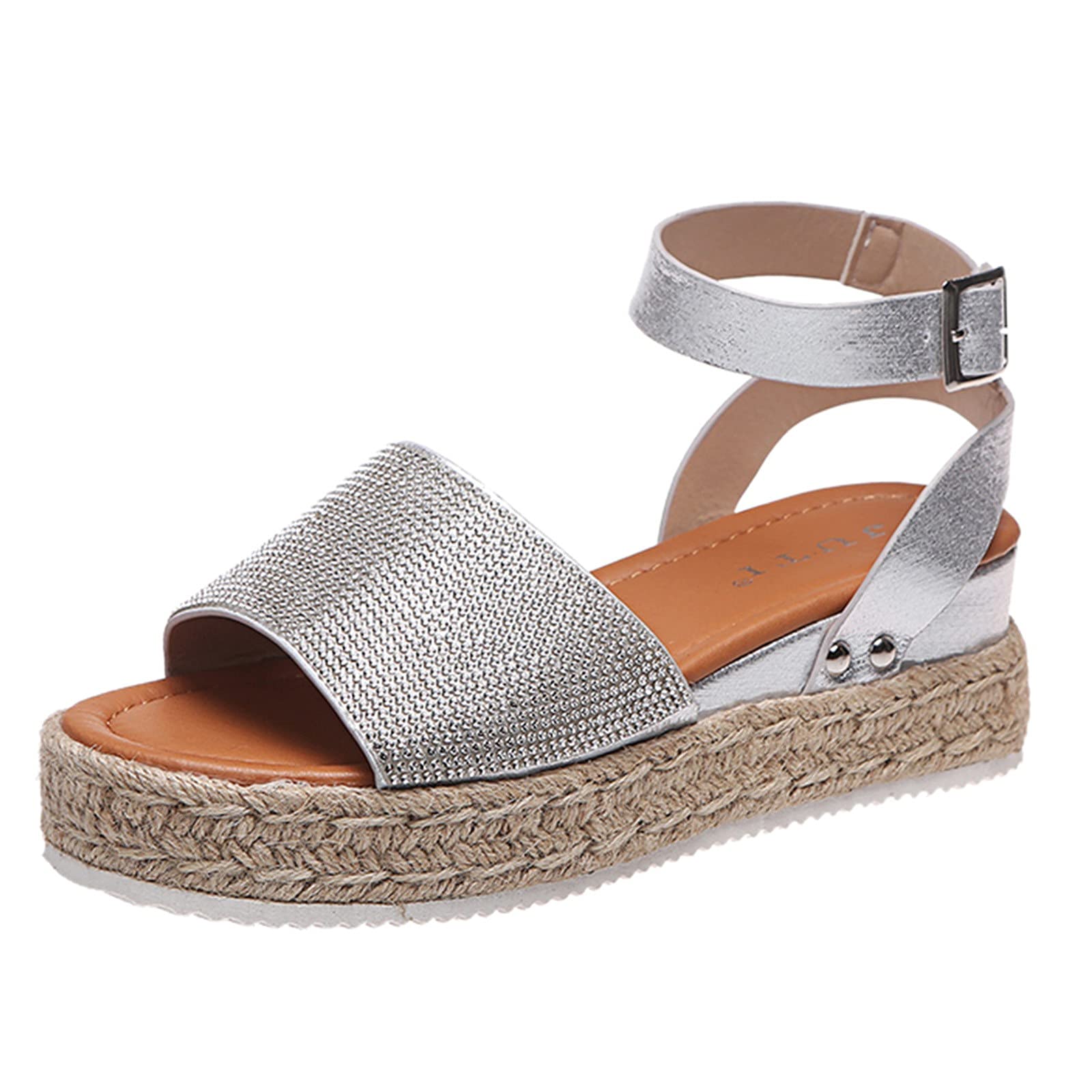 DHENLI Women's Breathable Open-Toe Wedge Sandals with Buckle Strap & Platform Heel - Comfortable Summer Beach Shoes for Outdoor Walking & Casual Wear