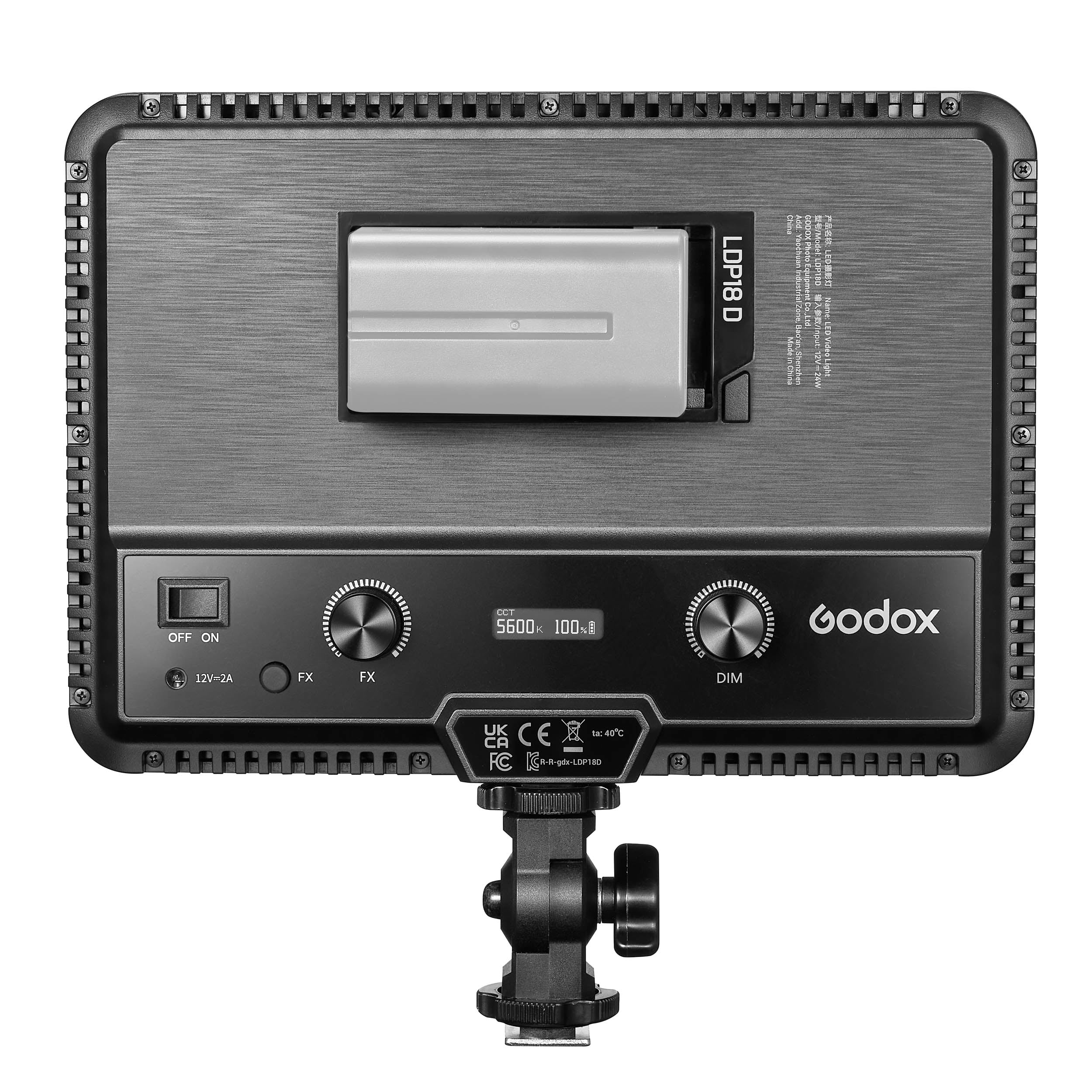 Godox LDP18D On-Camera LED Light - 5600K Daylight Balanced Continuous Lighting for Photography, Videography, YouTube & Vlogging - Perfect for Interviews, Live Streaming & Content Creation