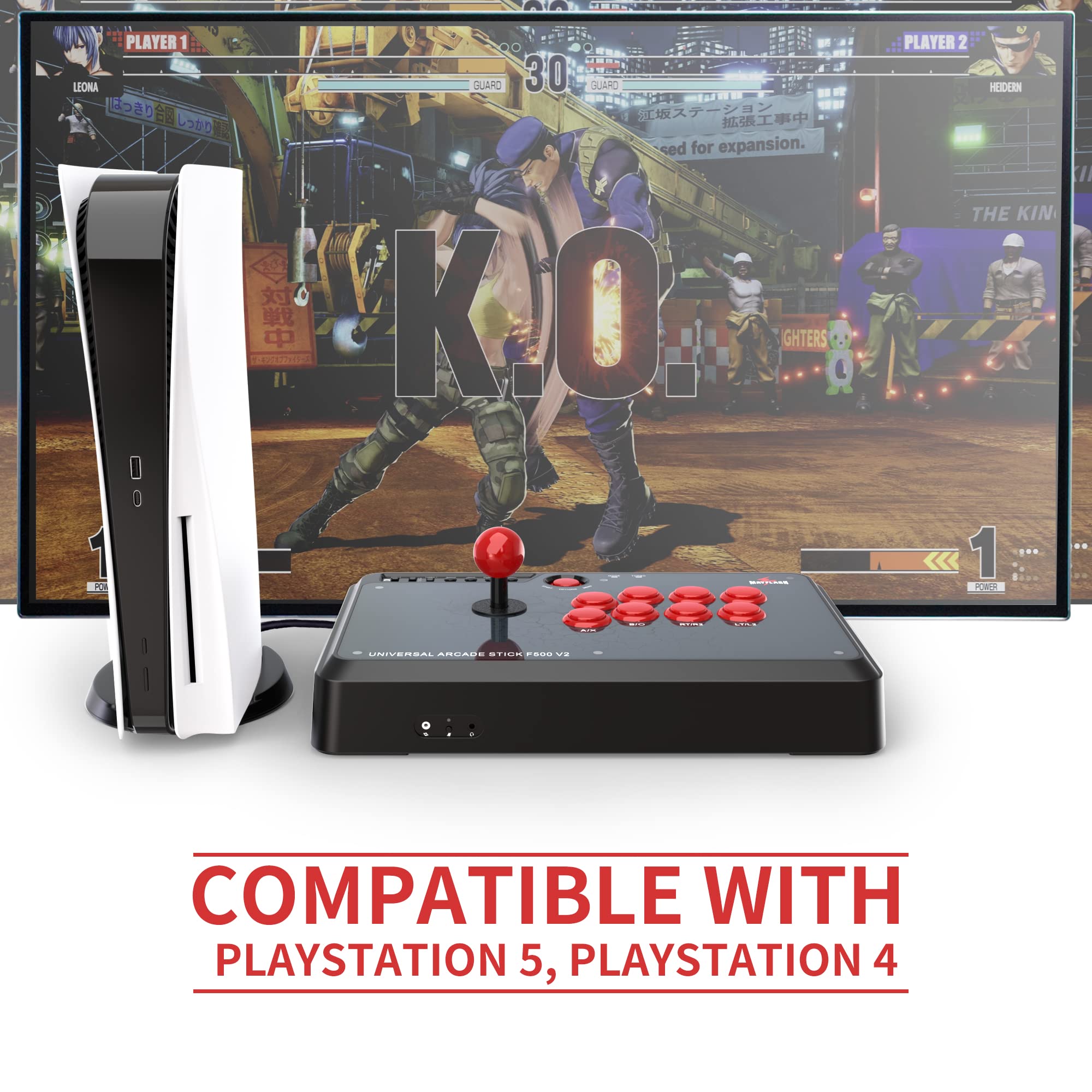 Premium MAYFLASH F500 Arcade Fight Stick Joystick with MAGICBOOTS Bundle - Compatible with PS5, PS4, PS3, Xbox Series X/S, Xbox One, 360, PC & Nintendo Switch - Perfect for Fighting Games & eSports Tournaments