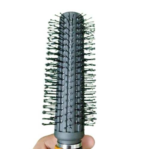 ZAUKY Round Wooden Handle Professional Hair Brush - All Rounder Styling Brush with Smooth Wood & Black Handle for Detangling & Shine (Pack of 1) - Perfect for Salon, Home Use & Travel Styling