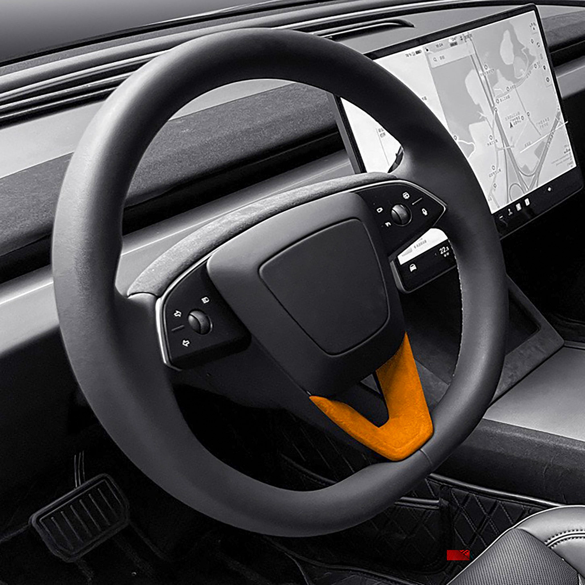 Tesla Alcantara Steering Wheel Lower Trim Cover for 2024+ Model 3 Highland | Premium Interior Upgrade | Perfect for Driving Comfort & Style Enhancement