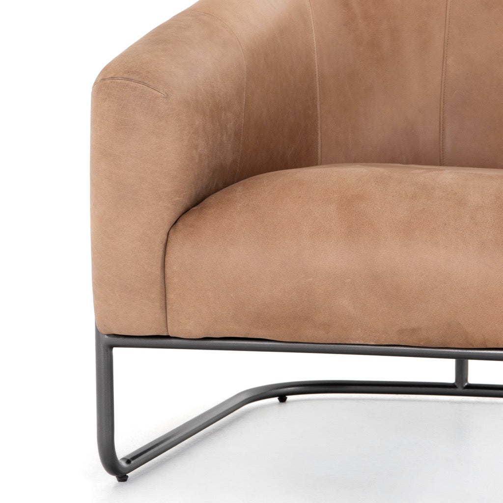Etta Chair - Modern Accent Chair in Winchester Beige Fabric - Perfect for Living Room, Bedroom or Office Decor
