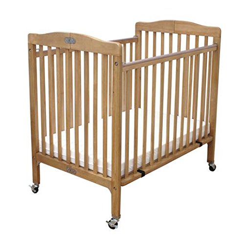 LA Baby The Pocket Crib - Portable Folding Wooden Baby Crib for Travel & Home, Natural Finish | Compact Nursery Bed for Infants & Toddlers | Perfect for Small Spaces, Daycare & Grandparents' House
