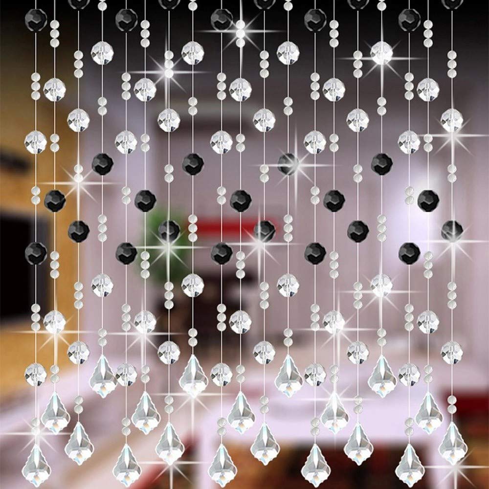 Luxury Crystal Glass Bead Curtain - Elegant Room Divider for Living Room, Bedroom, Window & Door Decor - Colorful Wedding Party Decoration - Perfect for Boho Home Decor & Event Backdrop