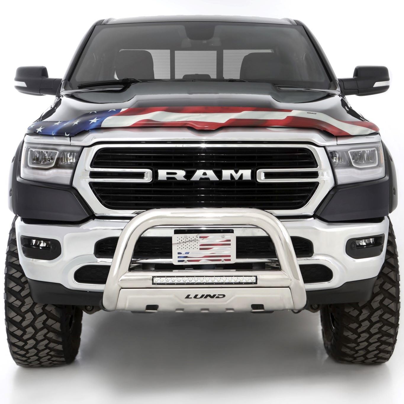 Stampede Vigilante Hood Protector - High Profile American Flag Design (No Eagle) for 2015-2022 GMC Canyon | Model 2057-41 | Durable Hood Guard for Off-Road Protection & Style Enhancement
