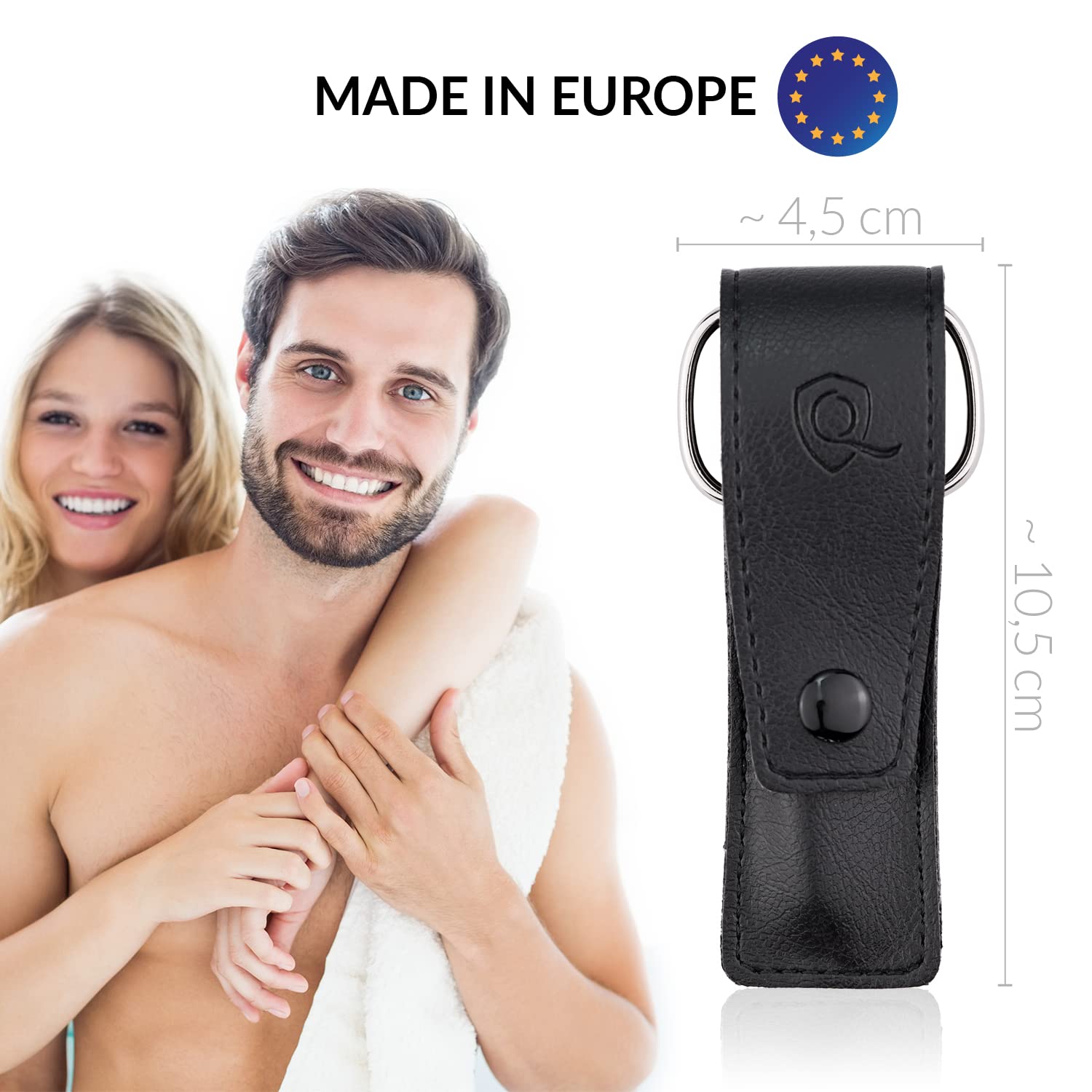 Premium Travel Manicure Kit for Women & Men - 3-Piece German Stainless Steel Grooming Set (Nail Scissors, Tweezers, Nail File) from Solingen - Compact Portable Nail Care Essentials for Home, Office, Travel & Gifts - Made in Europe (Black)