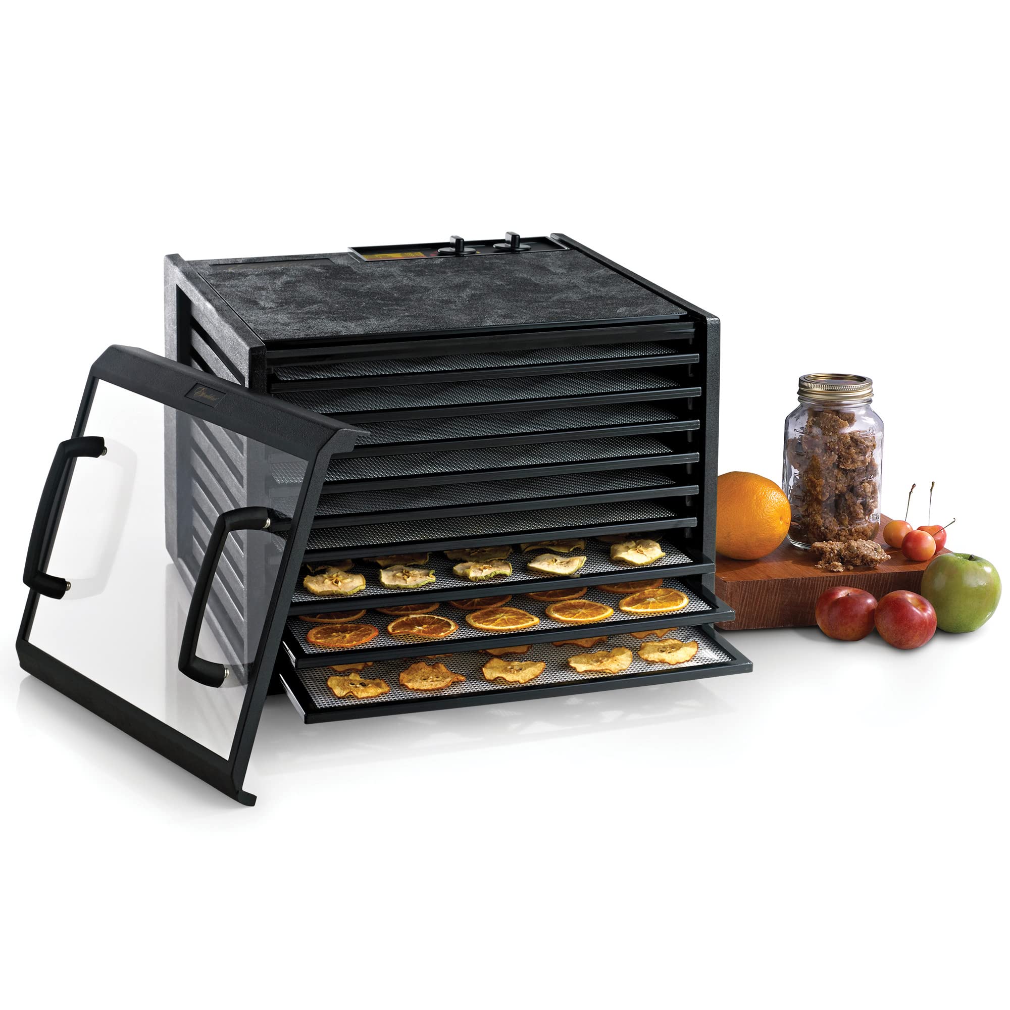 Excalibur 3926TCDB 600W Electric Food Dehydrator with Clear Door - 9 Stainless Steel Trays, 26-Hour Timer, Adjustable Temperature Control & Auto Shut Off - Perfect for Drying Fruits, Vegetables, Jerky & Herbs at Home
