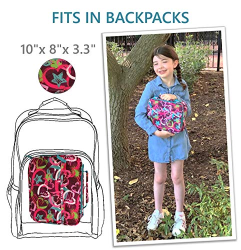 Kinsho Insulated Lunch Box for Girls with Ice Pack - BPA Free Cute Thermal Bag for School, Kindergarten & Daycare - Perfect for Kids Snacks, Meals & Picnics
