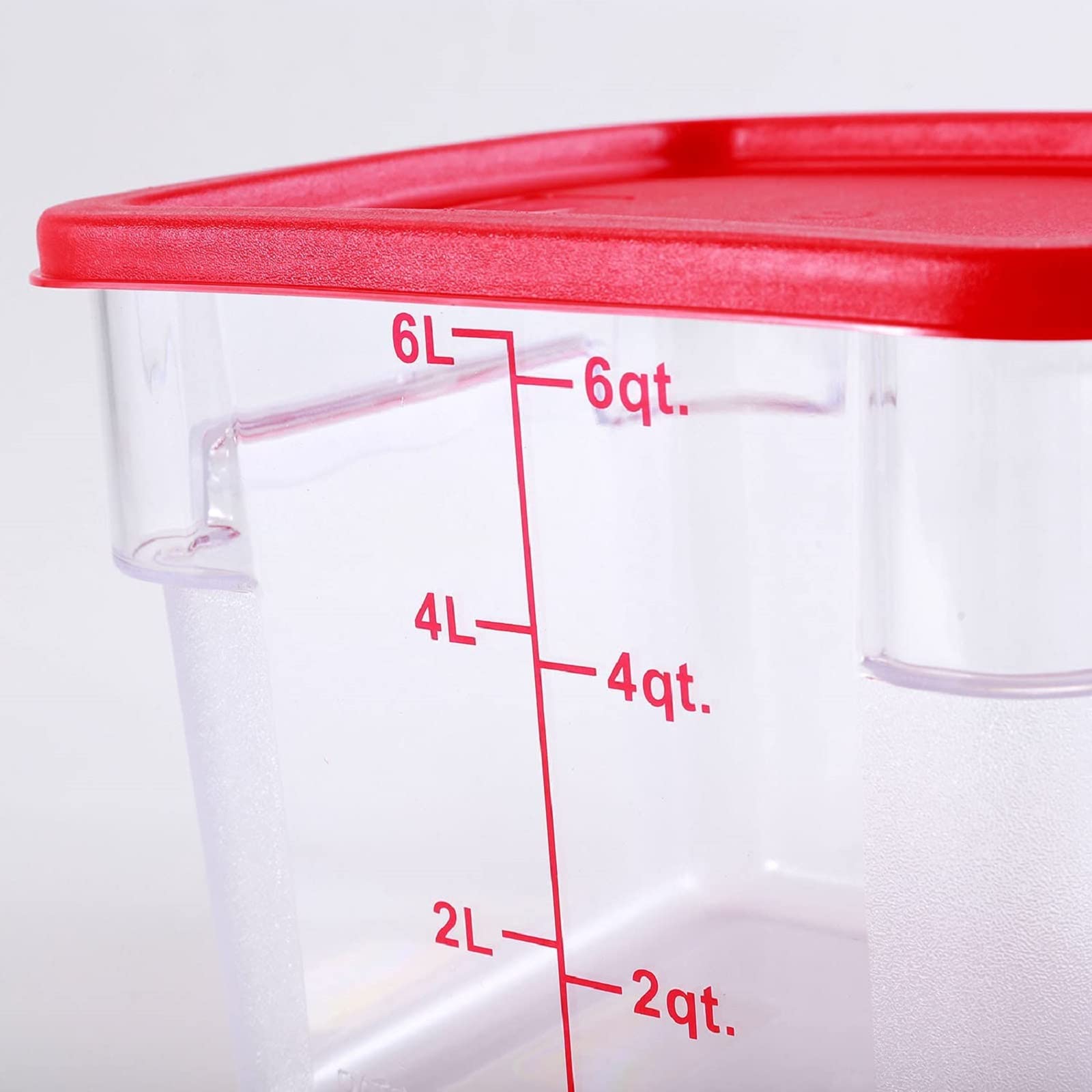 6 Qt Commercial Grade Square Food Storage Containers with Lids - BPA-Free Polycarbonate, Clear (Set of 5) - Perfect for Restaurant, Catering & Bulk Food Storage