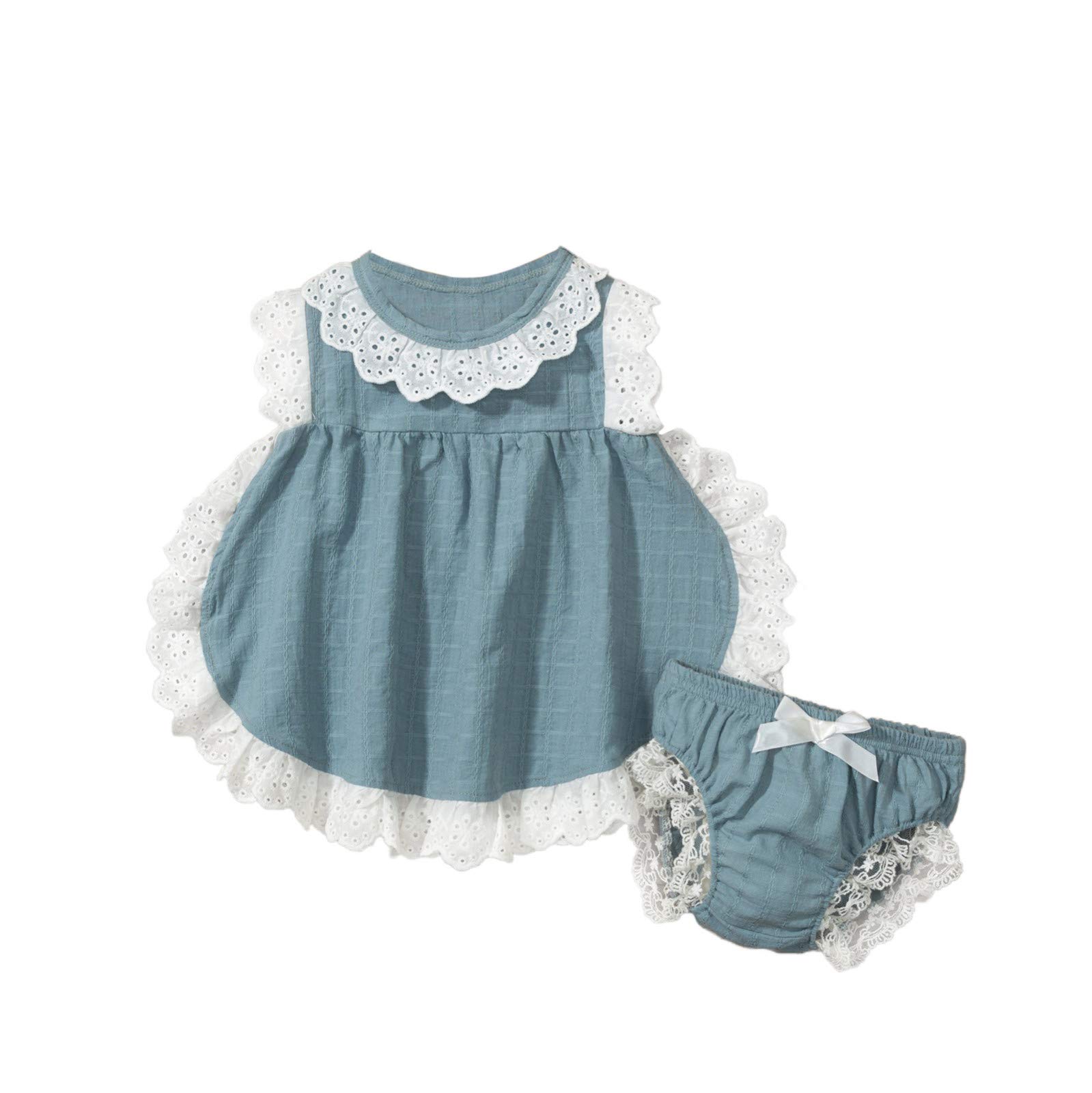 Adorable Lace Shorts with Bow Collar for Baby Girls - Cute Infant Tops & Outfits Set - Perfect for Parties, Playdates & Photo Shoots