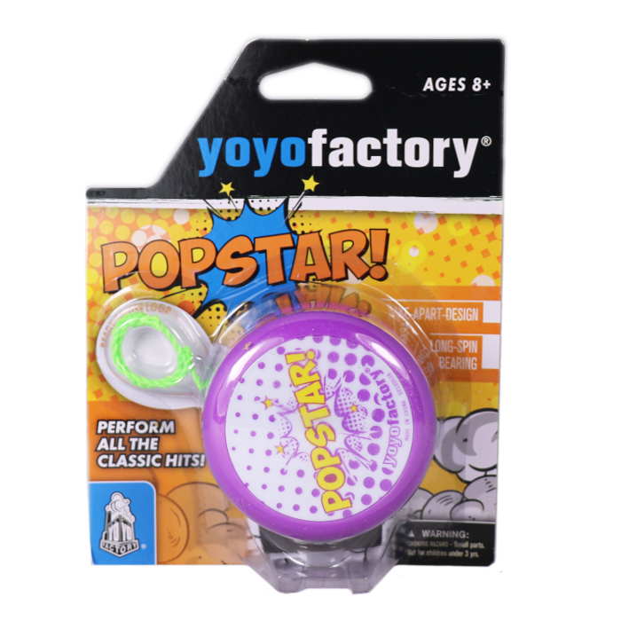 YoYoFactory Popstar Beginners Yo Yo - Perfect Starter Yo-Yo for Kids & Adults - Fun Toy for Learning Tricks, Outdoor Play & Stress Relief