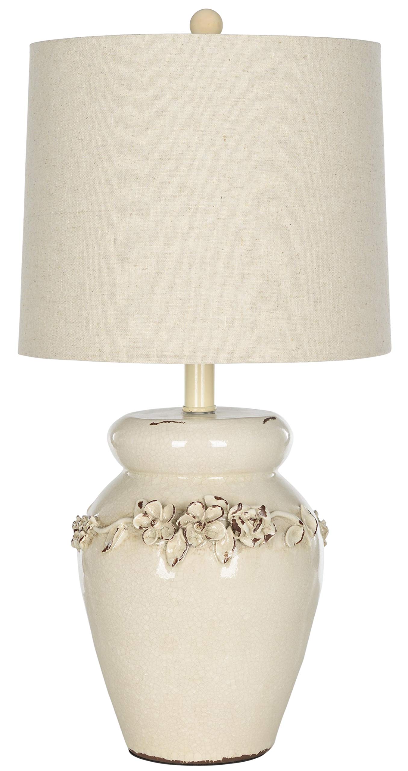 SAFAVIEH Marquesa Cream Vase Table Lamp Set of 2 - 24 Inch Modern LED Bedside Lighting for Bedroom, Living Room & Home Office - Includes Energy Efficient Bulbs (Perfect for Nightstands, Desks & Reading Nooks)