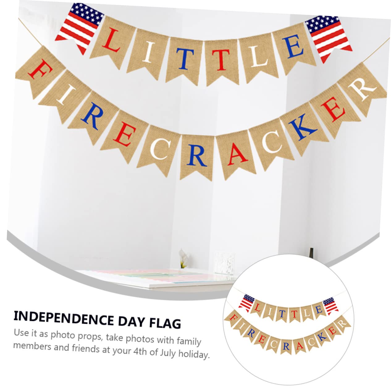 2 Sets Cabilock American Flag Party Supplies - Independence Day Decorations, Patriotic Hanging Banner for Outdoor & Indoor Use - Durable & Reusable for 4th of July, Memorial Day, Veterans Day Celebrations