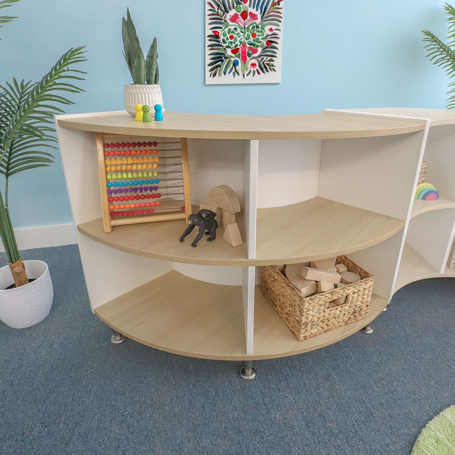 Elevated™ Curve-In Storage Cabinet 33H - Modern Organizer for Bedroom, Living Room & Office - WB1925