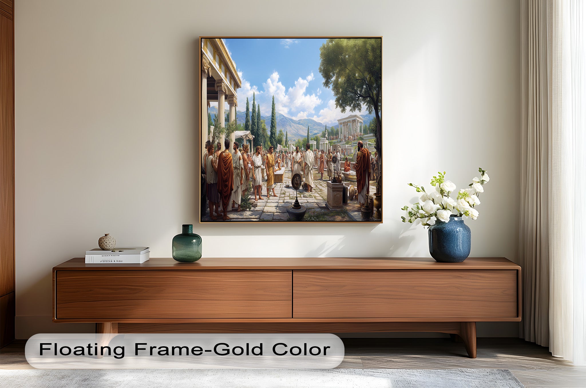 Agora of the Ancients - Greek Mythology Oil Painting Wall Art for Home Decor, Office & Gift