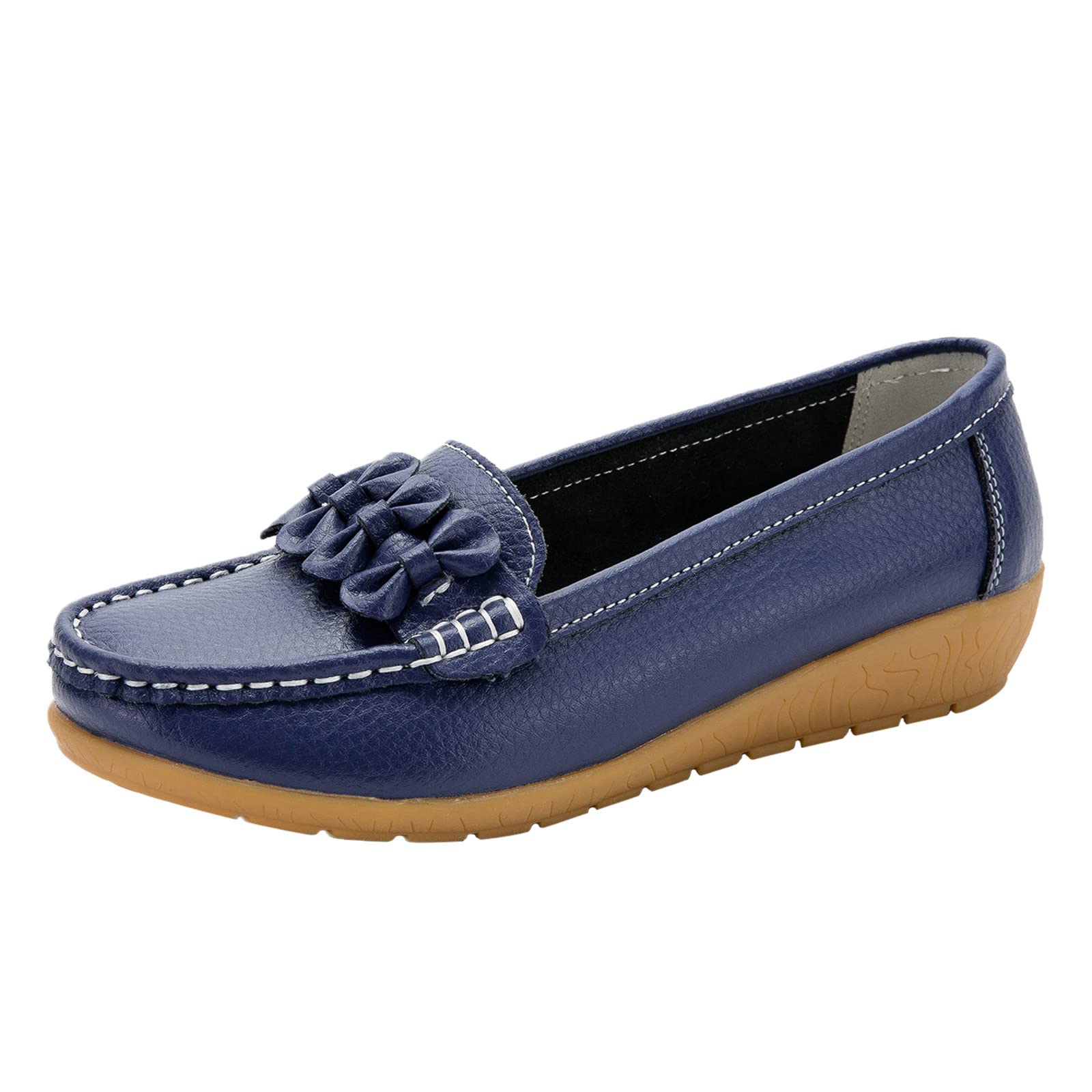 DNYELQ Women's Slip-On Loafers - Comfortable Walking Flats for Casual & Dress Wear - Low Heel Driving Shoes for Everyday Use, Office, Travel & Shopping