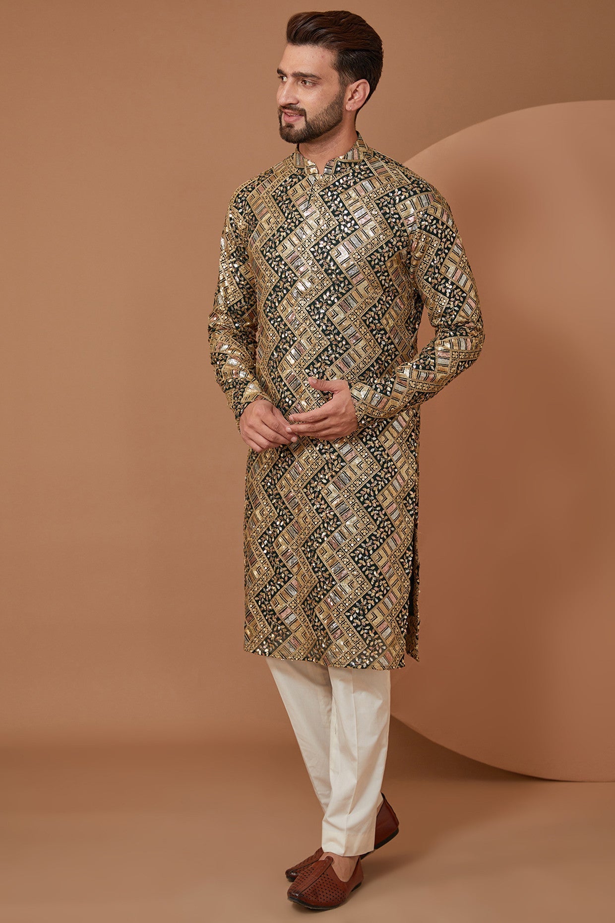 Mehndi Green Heavy Embroidered Kurta for Women | Traditional Indian Dress | Perfect for Weddings & Festivals