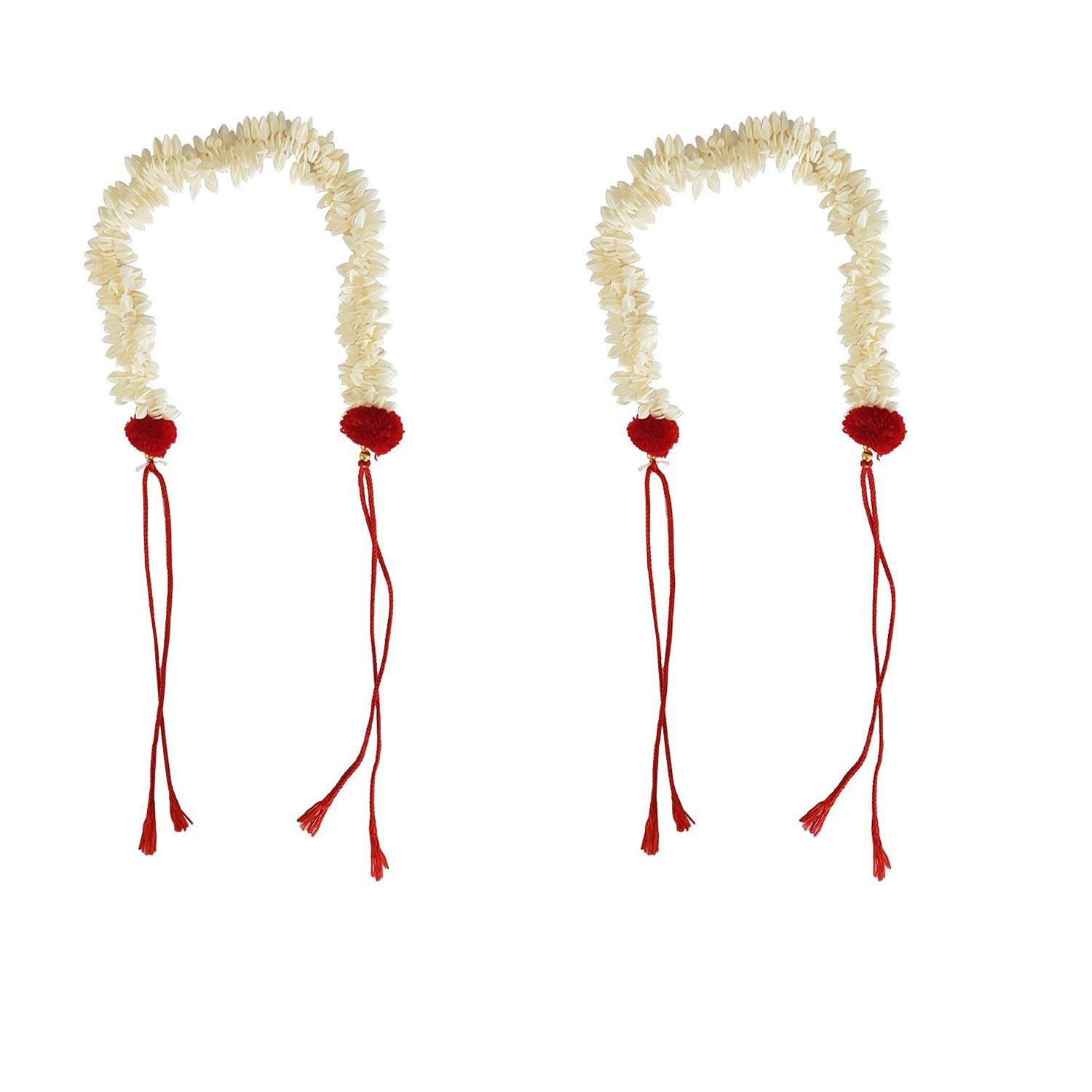GuruEmbellish Pack of 2 Floral Hair Gajra/Veni - Elegant Hair Accessories for Women & Girls | Perfect for Weddings, Parties & Traditional Events