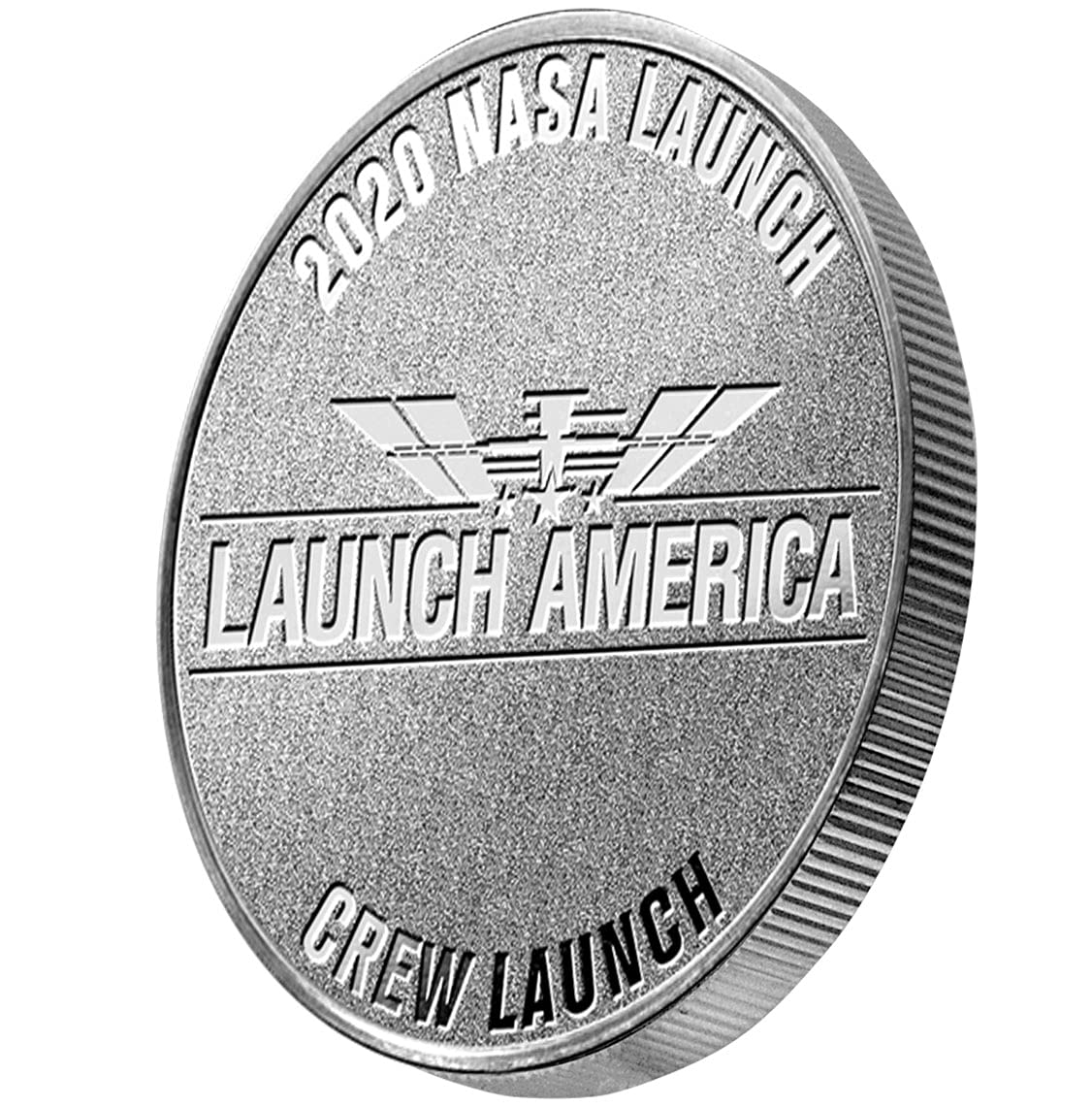 Launch America Crew Launch Silver Coin - Limited Edition Collectible Space Memorabilia for NASA Fans & Coin Collectors | Perfect for Gifts, Display, and Investment